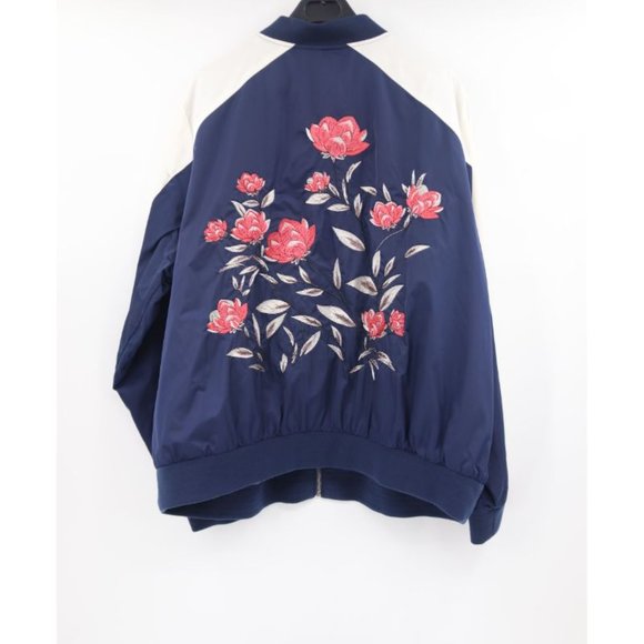 torrid jacket women’s 3 embroidered satin long sleeves full zip bomber floral - Picture 2 of 13